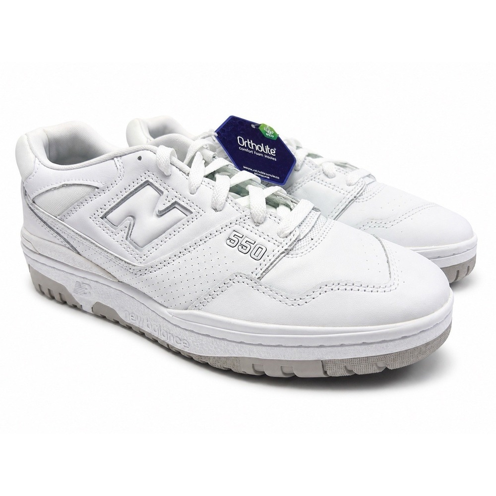 New Balance 550 White Gray Leather Sneakers BB550PB1 Men's Size 11 New